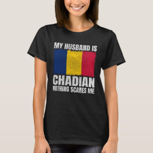 Mijn man is de Tsjadische vlag voor vrouw Tsjaad T T-shirt