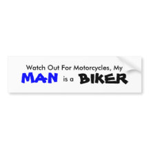 Mijn Man is een Bumpersticker van Biker