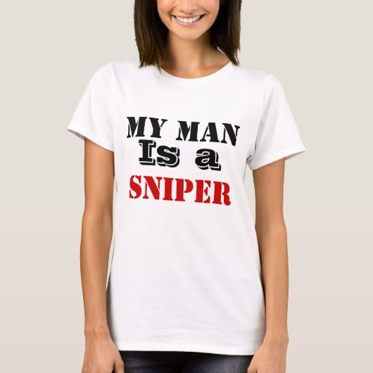 Mijn man is een sluipschutter t-shirt (Voorkant)