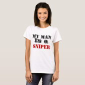 Mijn man is een sluipschutter t-shirt (Voorkant volledig)