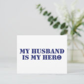 Mijn man is mijn held briefkaart (Staand voorkant)