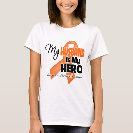 Mijn man is mijn Hero - Leukemie T-shirt (Voorkant)