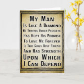 Mijn Man is zo kostbaar als een diamant Kaart (Gele Bloem)