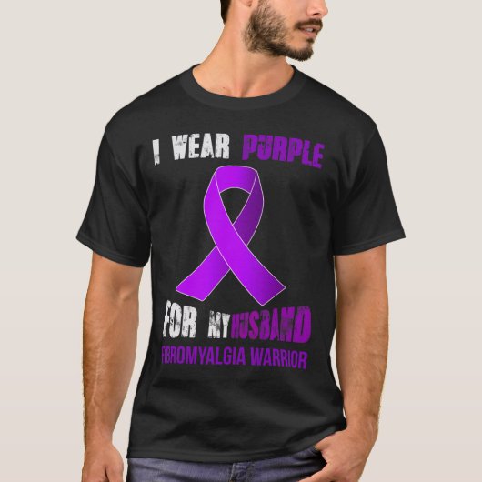 Mijn man - Mijn fibromyalgie krijger T-shirt (Voorkant)