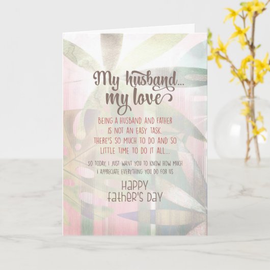 Mijn man, mijn liefde, Vaderdag Kaart (Gele Bloem)