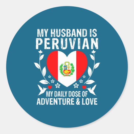 Mijn man Peruviaanse man Peru vlag Ronde Sticker (Voorkant)
