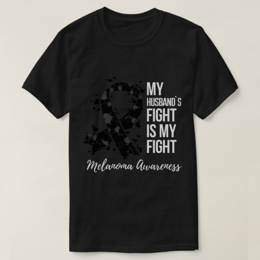 Mijn man vecht tegen mijn melanoom huidkanker A T-shirt (Design voorkant)