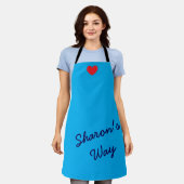 Mijn manier: Blauw met Hart -  Schort (Gedragen)