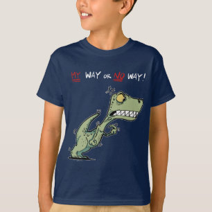 Mijn Manier of Geen Manier Boze Dinosaur Kinderen T-shirt