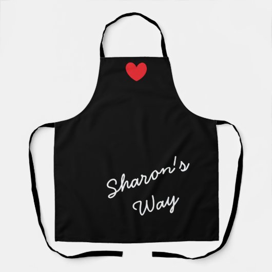 Mijn manier: zwart en wit met hart - schort (Voorkant)