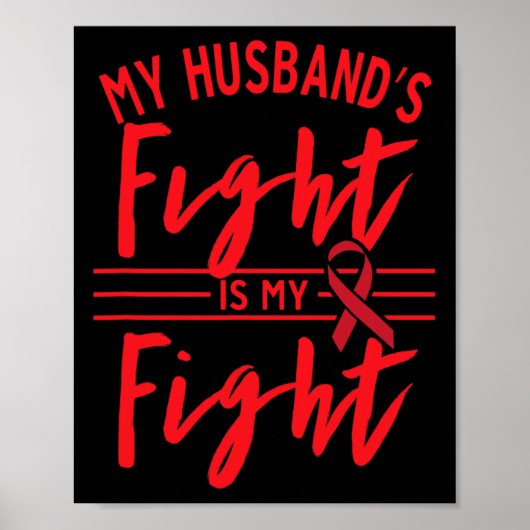 Mijn Mans Strijd Is Mijn Strijd Bloedkanker Bewust Poster (Voorkant)