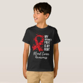 Mijn mans strijd is mijn strijd Bloedkanker bewust T-shirt (Voorkant volledig)