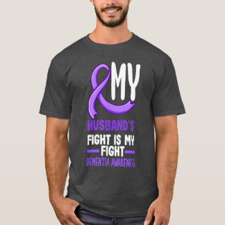 Mijn mans strijd is mijn strijd Dementie bewustzij T-shirt