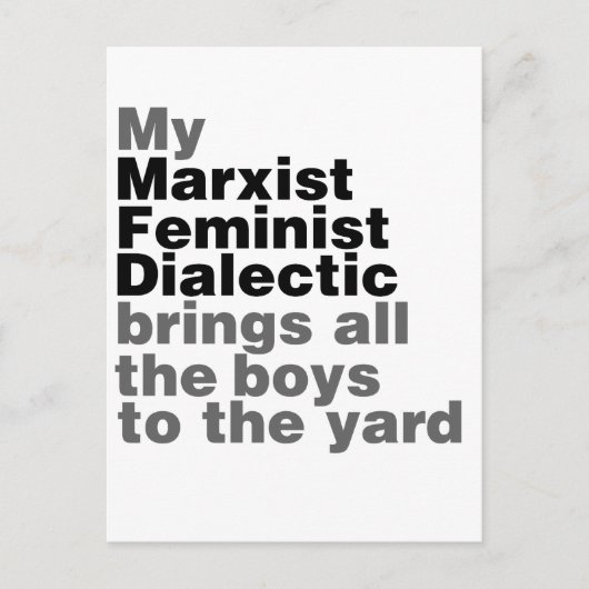 Mijn marxistische feministische dialectiek brengt briefkaart (Voorkant)