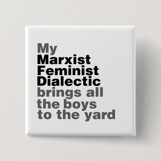 Mijn marxistische feministische dialectiek brengt vierkante button 5,1 cm (Voorkant)