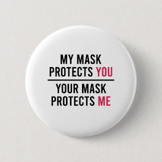 Mijn masker beschermt u, uw masker beschermt mij ronde button 5,7 cm