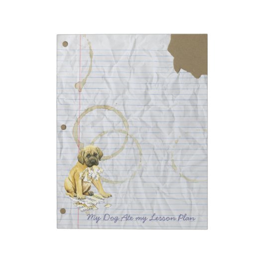 Mijn Mastiff Ate mijn Lesson Plan Notitieblok (Linkerzijde)