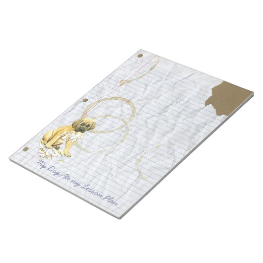 Mijn Mastiff Ate mijn Lesson Plan Notitieblok (Schuin)