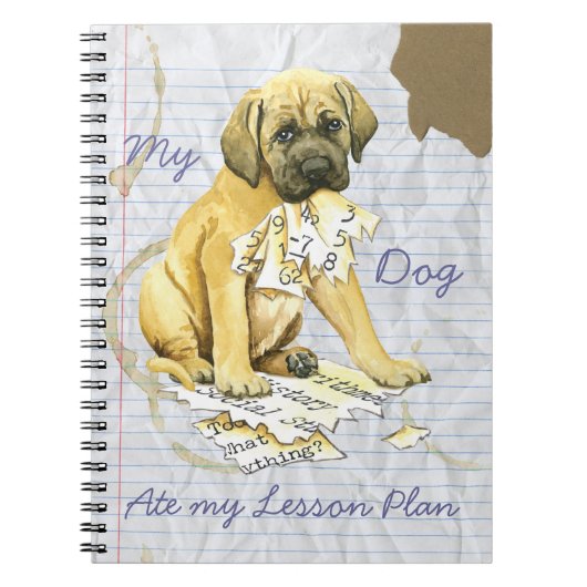 Mijn Mastiff Ate mijn Lesson Plan Notitieboek (Voorkant)