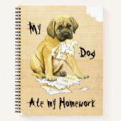 Mijn Mastiff Ate mijn thuiswerk Notitieboek (Voorkant)