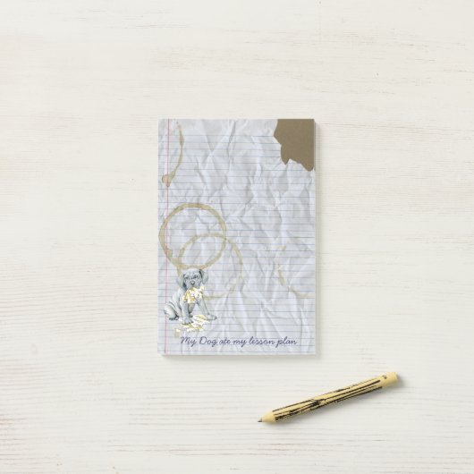 Mijn Mastino Ate My Lesson Plan Post-it Notes (Op bureau)