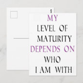 Mijn mate van volwassenheid hangt af van wie ik be briefkaart (Voorkant / Achterkant)