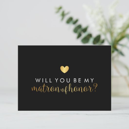 Mijn matron - Gold Heart Script Fab Kaart (Staand voorkant)