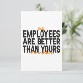 Mijn medewerkers zijn beter dan uw werknemers met  bedankkaart (Staand voorkant)