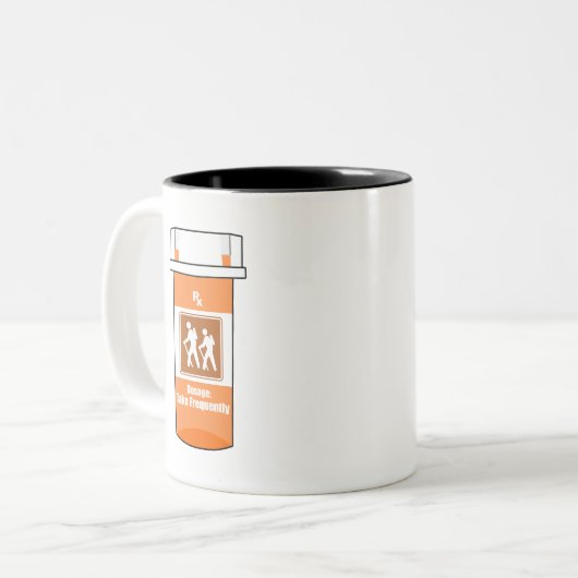 Mijn medicijn tweekleurige koffiemok (Voorkant links)