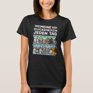 Mijn medicijn voor geluk heet elke dag katten ki t-shirt