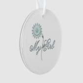 Mijn meisje Blauwgroen ventilator Ornament (voorkant)