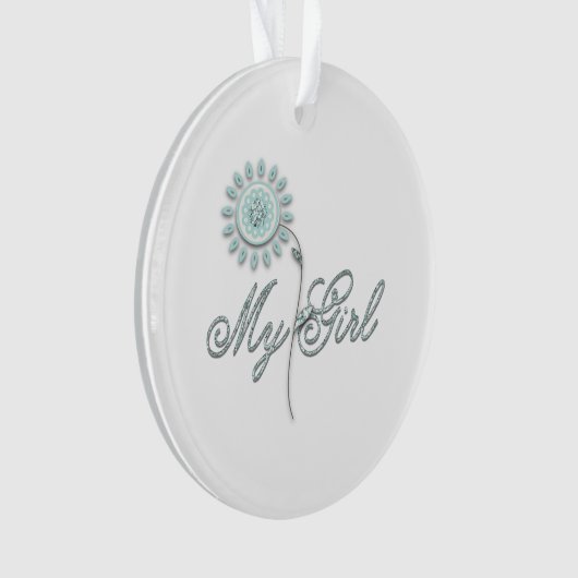Mijn meisje Blauwgroen ventilator Ornament (voorkant)