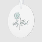 Mijn meisje Blauwgroen ventilator Ornament (voorkant)