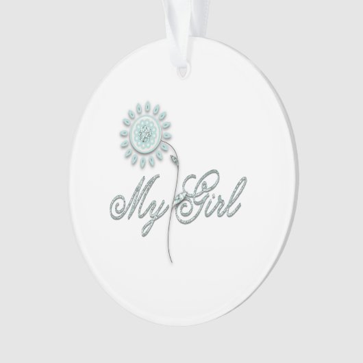 Mijn meisje Blauwgroen ventilator Ornament (voorkant)