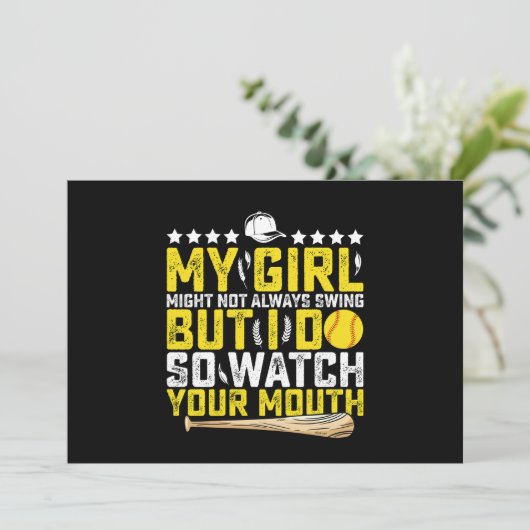 Mijn meisje zwaait misschien niet altijd, maar ik  kaart (Staand voorkant)