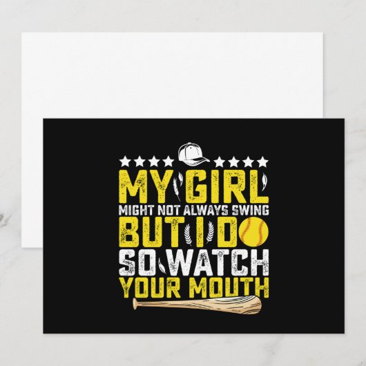 Mijn meisje zwaait misschien niet altijd, maar ik  kaart (Voorkant / Achterkant)