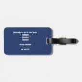 MIJN! meisjes blauw grijs volleybal team cadeaus Bagagelabel (Achterkant horizontaal)