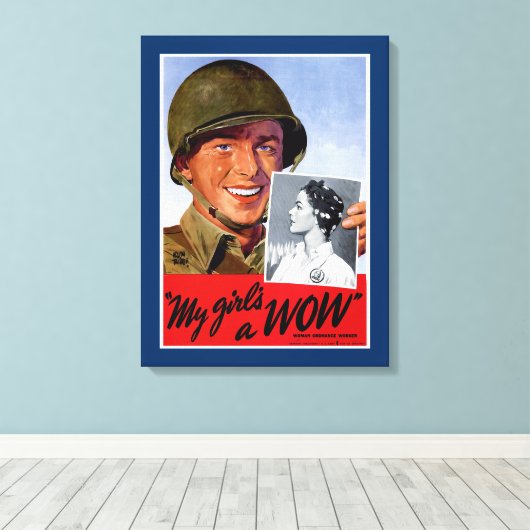 Mijn meisjes een wauw canvas afdruk (Insitu (Houten vloer))