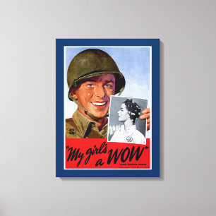 Mijn meisjes een wauw canvas afdruk