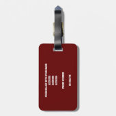 MIJN! meisjes kastanjebruin wit volleybal geschenk Bagagelabel (Achterkant verticaal)