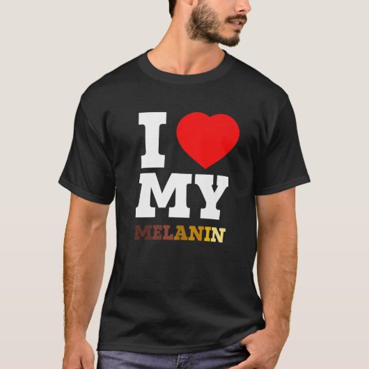 Mijn Melanine Zwarte Geschiedenis Maand Afro T-shirt (Voorkant)
