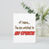 mijn mening briefkaart (Staand voorkant)