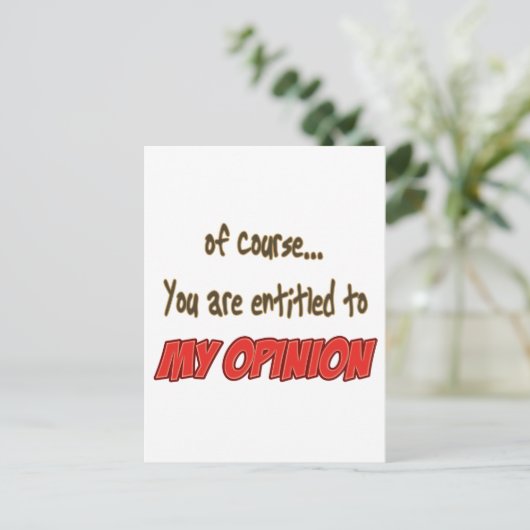 mijn mening briefkaart (Staand voorkant)