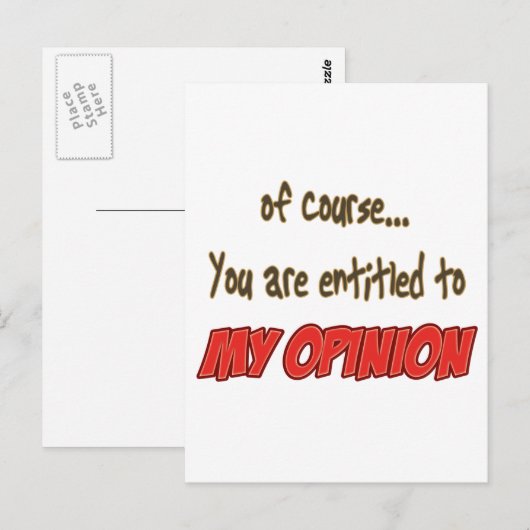 mijn mening briefkaart (Voorkant / Achterkant)