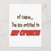 mijn mening briefkaart (Voorkant)