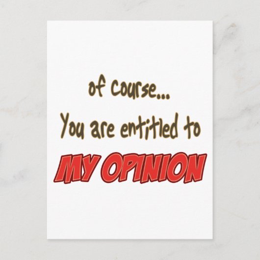 mijn mening briefkaart (Voorkant)