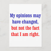 Mijn mening kan zijn gewijzigd briefkaart (Voorkant)