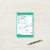 Mijn mening over groen post-it® notes (Op bureau)
