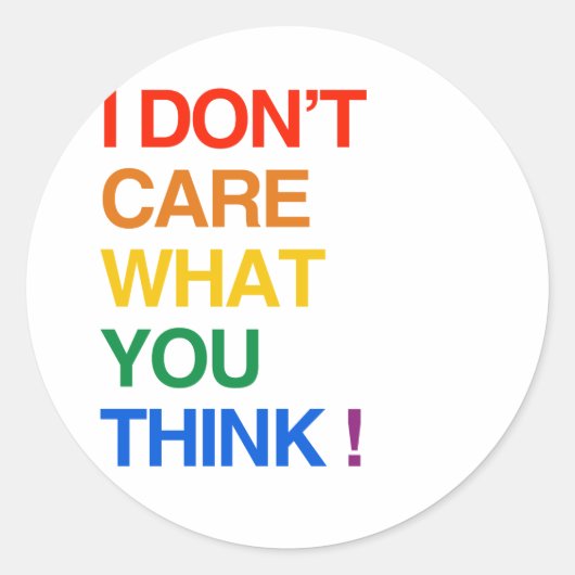 MIJN MENING TELT NIET RONDE STICKER (Voorkant)