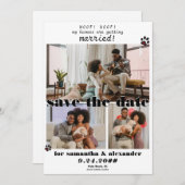 Mijn mens Getrouwd Foto Collage Hond Bruiloft Save The Date (Voorkant / Achterkant)
